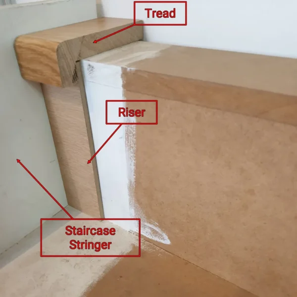 Oak Tread With White Riser - Modern Range 900mm ( 0.9m ) - Image 14