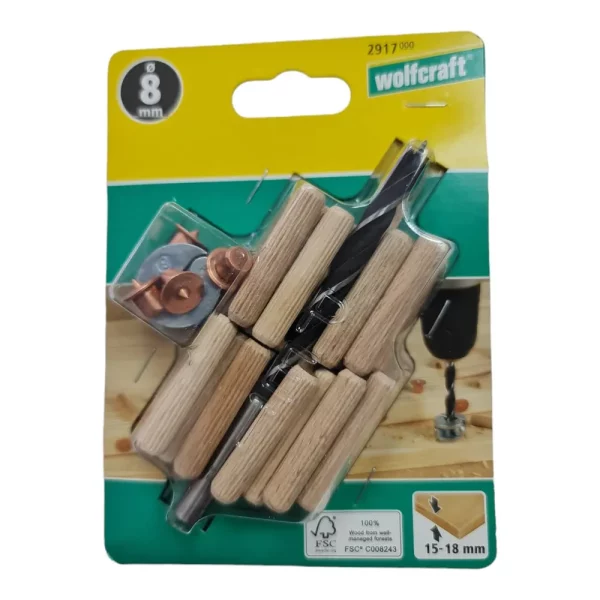 Wolfcraft Dowel Kit Complete ø 8mm