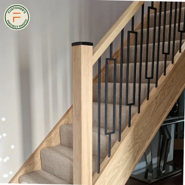 Oak Plain Square Newel Post 90mm - Image 14