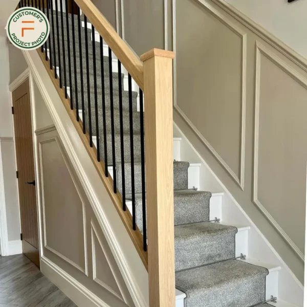 Oak Plain Square Newel Post 90mm - Image 13