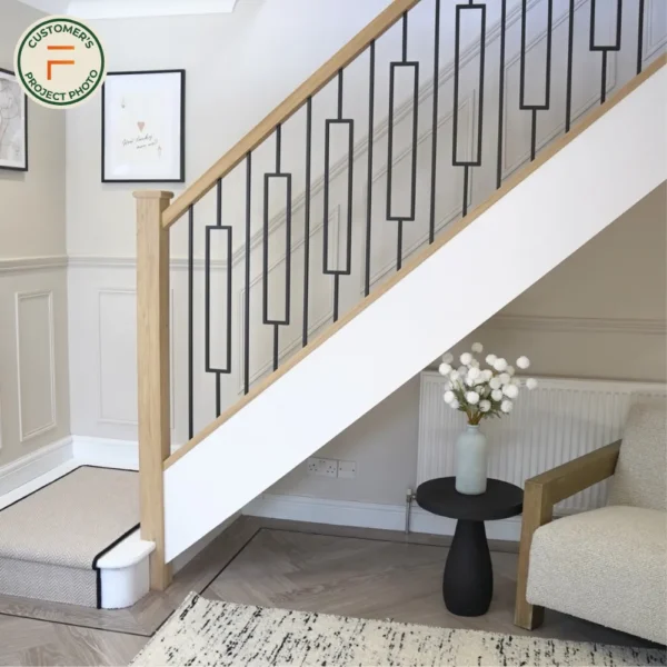 Oak Plain Square Newel Post 90mm - Image 12