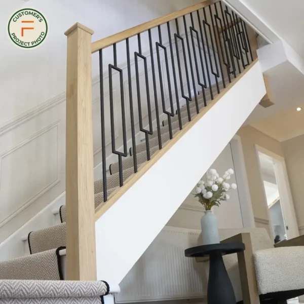 Oak Plain Square Newel Post 90mm - Image 11