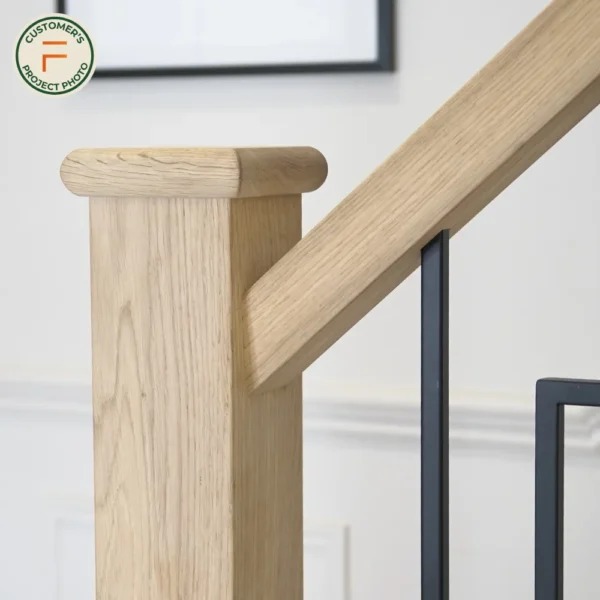 Oak Plain Square Newel Post 90mm - Image 10