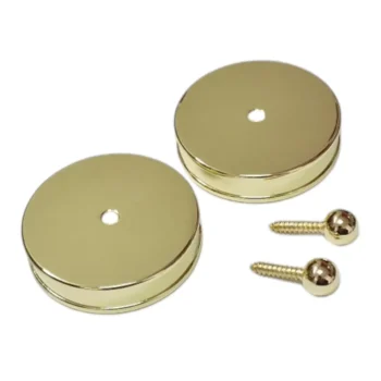 Brass Mopstick Metal Slim End Caps Pair 54mm