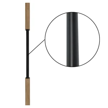 Square Oak And Black Metal Spindle 41mm x 900mm