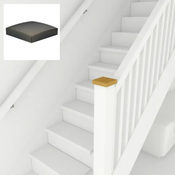 Gunmetal Metal Square Newel Cap 90mm - Image 6