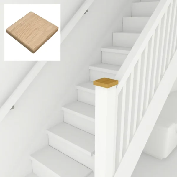Oak Newel Cap To Fit Newel Post Cladding Set - Image 9