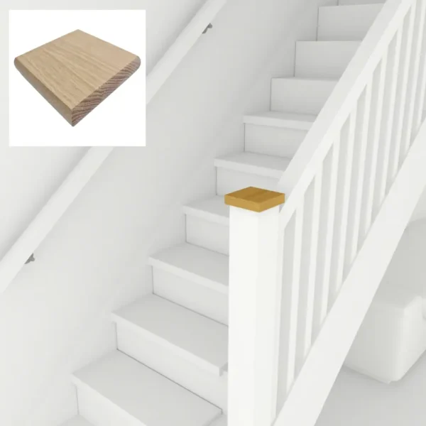 Flat Newel Cap Solid Oak fit 115 mm Newel Post - Image 6