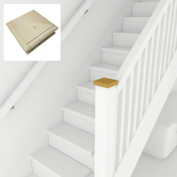 Pine Pyramid Newel Cap to fit 90 mm Newel Post - Image 4