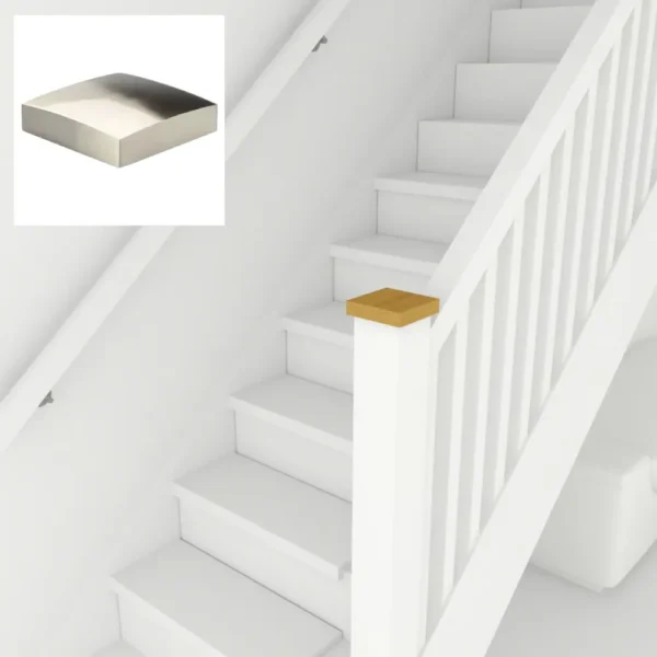 Nickel Metal Square Newel Cap 90mm - Image 6
