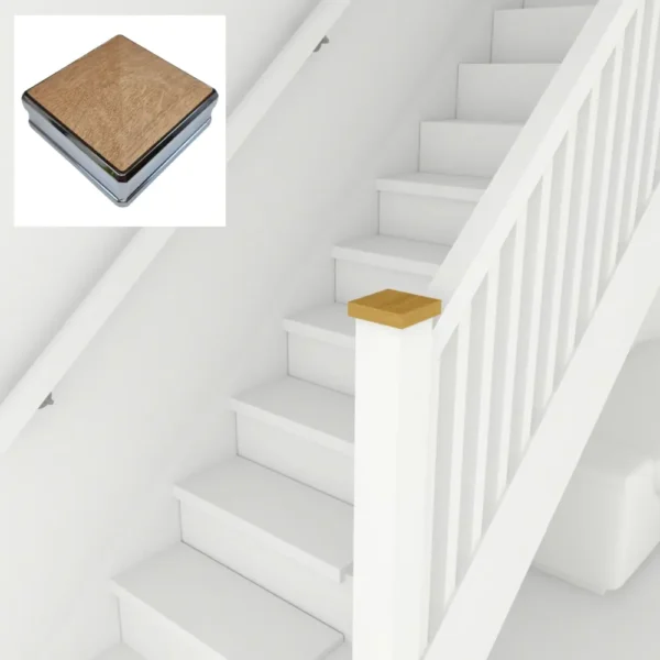 Oak and Chrome Newel Cap - Image 6