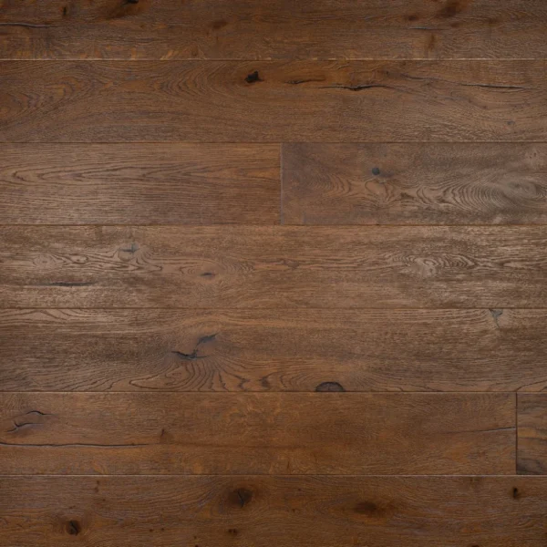 Deluxe Engineered Antique Oak Flooring Brushed Antique Brown Oiled Distressed
