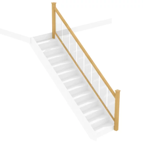 Modern Oak and Glass Banister Bundle 4.2m With Newels and Glass Panels