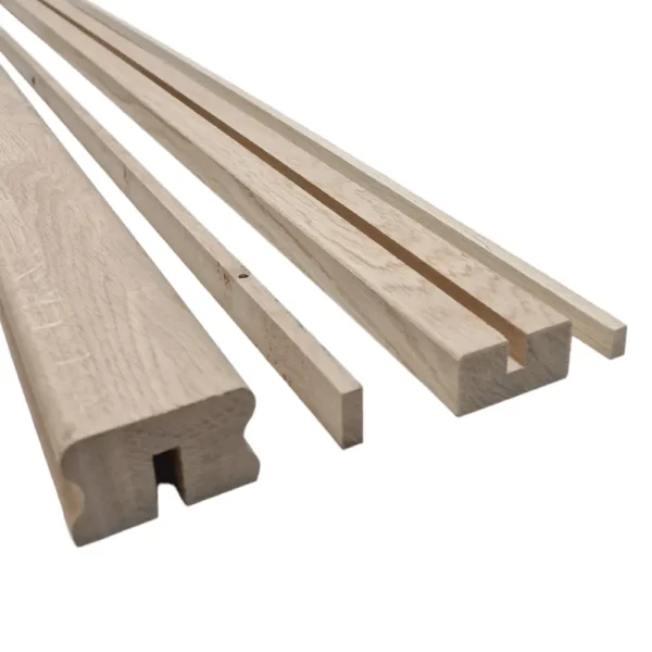 Bundle Builder Oak Finger Joint Glass Grooved Handrail and Baserail - Image 2