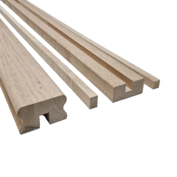 Bundle Builder Oak Finger Joint Handrail and Baserail set Grooved for Metal Spindles - Image 2