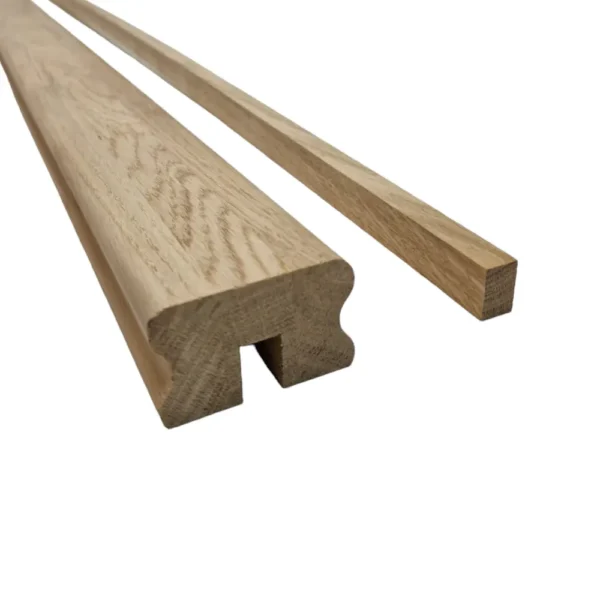 Oak Finger Joint Cottage Handrail Grooved for Metal Spindles