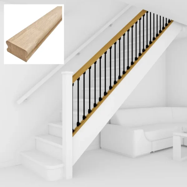 Oak Finger Joint Cottage Handrail Ungrooved - Image 8