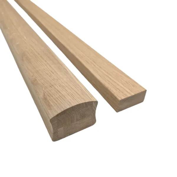 Bundle Builder Oak Premium Handrail and Baserail set Ungrooved for Metal Spindles - Image 2