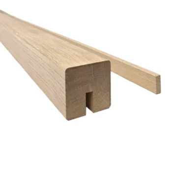 Oak Modern Square Handrail Grooved for 10mm Glass