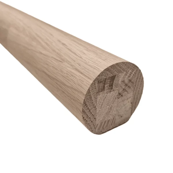 Round Oak Mopstick Handrail Ungrooved