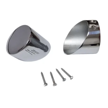 Slanted Chrome Mopstick Handrail End Caps Pair 54mm