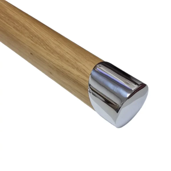 Slanted Chrome Mopstick Handrail End Caps Pair 54mm - Image 2