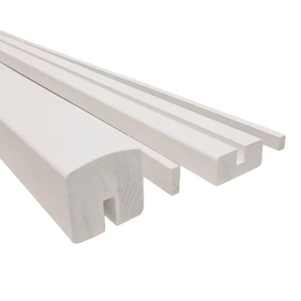 Bundle Builder White Primed Modern Glass Grooved Handrail and Baserail