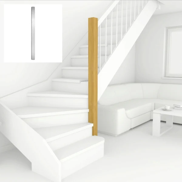 White Primed Stop Chamfered Newel Post - Image 3