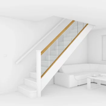 Rendering of a glass banister