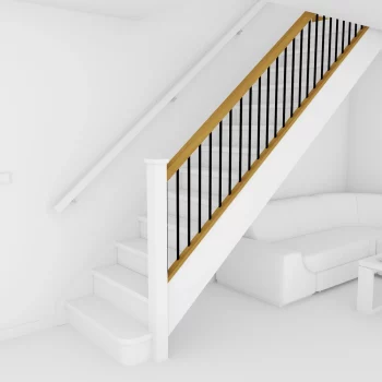 Rendering of a balustrade with metal spindles