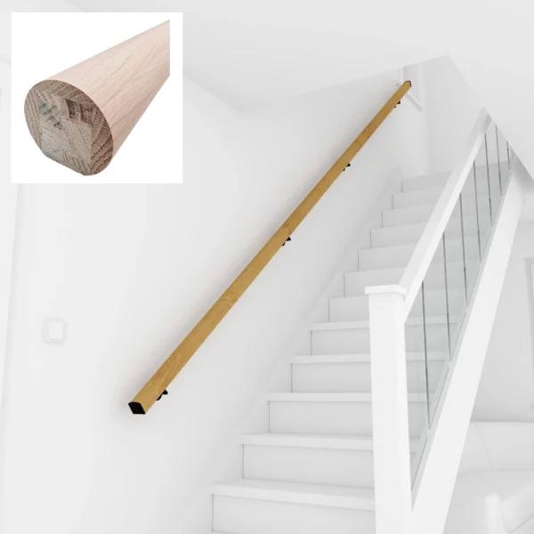 Bundle Builder Round Oak Mopstick Wall Handrail