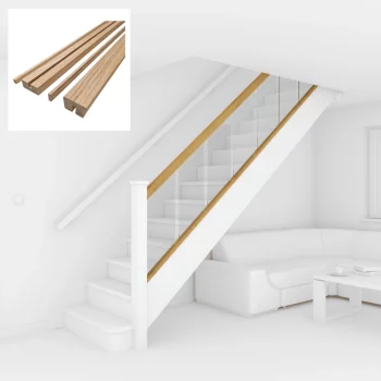 Oak Signature Plus Banister Grooved for 8mm Glass