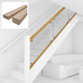 Oak Signature Plus Banister Ungrooved for Glass