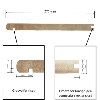 Oak Tread Grooved - Classic range dimensions