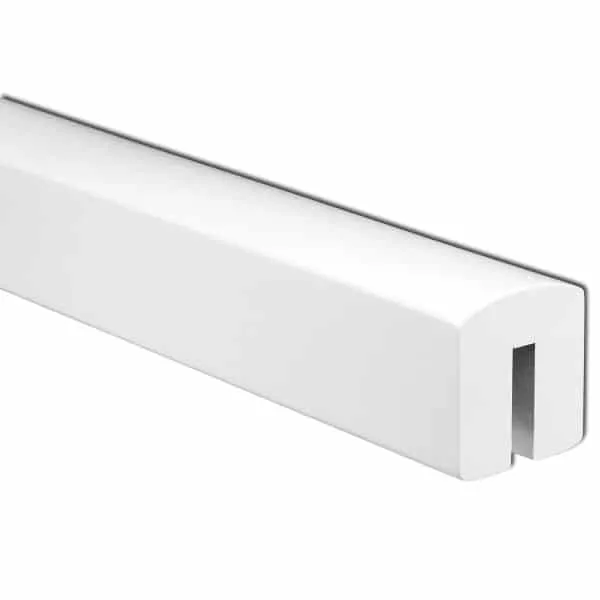 White Primed Square Glass Grooved Handrail