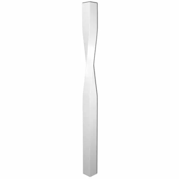 White Primed Twisted Newel Post 90mm