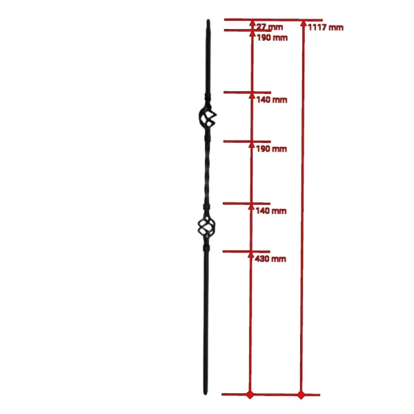 Double basket metal spindle - matt black - Image 3